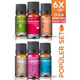 Cem Cosmetics Oda Kokusu Saf Esansiyel Uçucu Yağ,buhurdanlık , Difüzör Esans, Aromaterapi, Ortam Kokusu 6x10=60 ml
