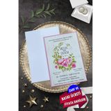 Cem Davetiye Düğün Nişan Nikah Kına Davetiyesi 3431 (100 ADET) Baskı Dahil