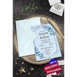 Cem Davetiye Düğün Nişan Nikah Kına Davetiyesi 7060 (100 ADET) Baskı Dahil