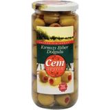 Cem Kırmızı Biber Dolgulu Yeşil Zeytin 1 kg