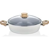 Cem Naturel Wood Karnıyarık Tencere 28 cm - Krem