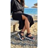 Cem Pekşen Polris Siyah Yüksek Topuklu Comfort Sandalet