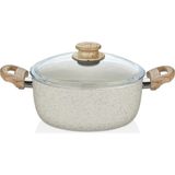 Cem Soft Seramik Krem Granit Tencere 24 cm
