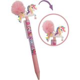 Cem Unicorn Ponponlu Versatil Kalem 1 Adet Tek Boynuzlu Pompom 0,7 Uçlu Kalem Hediye Kalem Figürlü Sevimli Kalem (Pembe)