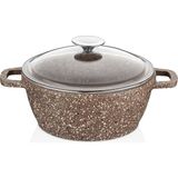 Cem Unique Granit 16 cm Tencere - Bej - Kahverengi