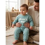 CemBebe Erkek Bebek Mama’s Boy Eşofman Takımı Mevsimlik Sweatshirt ve Pantolon Seti - 12 - 18 Ay - Yeşil