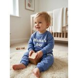 CemBebe Erkek Bebek Mama’s Boy Eşofman Takımı Mevsimlik Sweatshirt ve Pantolon Seti - 6 - 9 Ay - Mavi