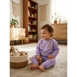 CemBebe Kız Çocuk Eşofman Takımı Bahar Kış Sezonu Kalp Baskılı Sweatshirt Pantolon - 12 - 18 Ay - Lila