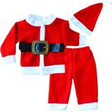 CemBebe Noel Baba Kostümü | Yeni Yıl Bebek Kostüm | Yılbaşı Çocuk Kıyafeti - Kırmızı - 1 - 1,5 Yaş