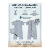 CemBebe Özel Çocuklar İçin Arkadan Fermuarlı Tulum Otizmli Çocuk Giyim Tulumu Soyunmayı Önleyici Güvenli T