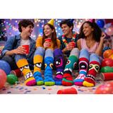 Cemce Butik Hn Socks 4 Lü Çorap Desenli Çizgili Spor Eğlenceli Karikatürlü Çok Renkli Erkek Kadın Çorap - 35 - 44