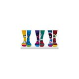 Cemce Butik Hn Socks 6 Lı Çorap Desenli Çizgili Spor Eğlenceli Karikatürlü Çok Renkli Erkek Kadın Çorap - 35 - 44