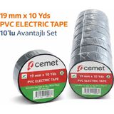 Cemet Siyah Elektrikçi Izole Bant 19MMX10YDS - 300 Adet