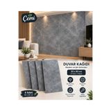 ÇEMİ 4 Adet - Mermer Görünümlü Banyo & Mutfak PVC Duvar Kağıdı Fayans Üstü Kaplama 30x60 cm