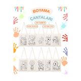 Cemira 10 Adet Büyük Boy Boyanabilir Çanta - Hayvan Temalı Boyama Çantası - Çocuk Boyama Etkinliği-35X40 CM