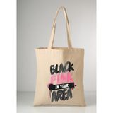 Cemira Black Pink Blackpink Tasarım Tote Bez Çanta - 10D-Krem