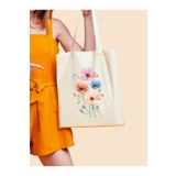 Cemira Çiçek Yağlı Boya Y2K Retro Ham Bez Tote Bag Çanta, Pinterest Çanta