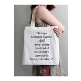 Cemira Deveye Demişler Boynun Eğri, Im Tired Tasarım Motto Tote Bag Bez Çanta