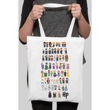 Cemira Harry Potter Hogwarts Kalın Su Geçirmez Bez Tote Bag Kanvas Omuz Çantası - 10D-Krem