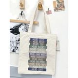 Cemira Hayat Motto Kitaplar Ham Bez Tote Bag Çanta, Pinterest Çanta - 10D-Krem