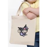 Cemira Kawaii Kuromi Tasarım Çocuk Çantası, Oyuncak Çantası, Kitap Çantası, Tote Bag Bez Çanta