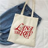 Cemira Lana Del Rey Tasarım Pamuk Tote Bag Bez Çanta, Şık Görünüm, Kitap Çantası, Türkiye Menşeli - 10D-Krem