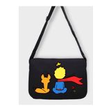 Cemira Le Petit Prince Küçük Prens Tote bag, Bez Çanta, Siyah Kanvas Postacı Çantası, Okul Çantası