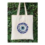 Cemira Nazar Boncuğu Tasarım Ham Bez Tote Bag Çanta, Pinterest Çanta