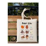 Cemira Potter Cats Harry Tasarım Ham Bez Tote Bag Çanta