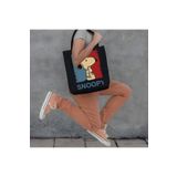 Cemira Snoopy Tasarım Tote Bag, Kalın, Tasarım Siyah Bez Çanta, Omuz Çantası