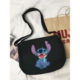 Cemira Stitch Tasarım Kalın Bez Tote Bag Siyah Kanvas Postacı Çantası Sokak Tarzı Kore Çanta