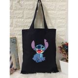 Cemira Stitch Tote Bag Bez Çanta Siyah Keten Kalın Bez Çanta Tote Bag Kanvas Omuz Çantası, Shopper Bag - 10D-Krem