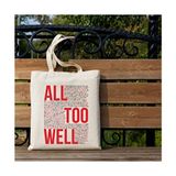 Cemira Taylor Swift All Too Well Tasarımlı Bez Çanta Tekstil Malzeme ile Bohem Stil - Krem