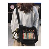 Cemira Taylor Swift Book Album Kitap Tote bag, Bez Çanta, Siyah Kanvas Postacı Çantası, Okul Çantası