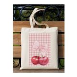 Cemira Y2K Cherry Bows Pink-Red Retro Tasarım Kirazlı Ham Bez Tote Bag Çanta, Pinterest Çanta