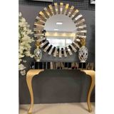 Cemre Ayna Gold Aynalı Lukens Ayaklı Dresuar takımı 35*90 cm