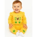 Cemre Bebe Uzun Kollu 2'li Bebek Pijama Takımı %100 Pamuk - Sarı - 1 Yaş