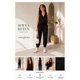 Cemre Collection Sofya keten yelek ve pantolon takımı