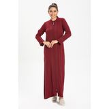 Cemre Şile Bezi Mevsimlik Ferace Bordo Brd - 2XL
