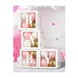 Çemrek Süs Parti Beyaz Baby Şeffaf Balon Kutusu Baby Yazılı Harf 25x25cm