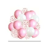 Çemrek Süs Parti Pembe Beyaz Şeffaf Pullu Balon Demeti Seti 25 li