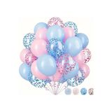 Çemrek Süs Parti Pembe Mavi Şeffaf Pullu Cinsiyet Balon Demeti 25 li