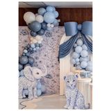 Çemrek Süs Parti Retro Denim MAkaron MAvi Beyaz Balon Zinciri Seti 100 lü