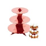 Çemrek Süs Parti Rose 3 Katlı Kek Standı Cup Cake Standı RoseGold