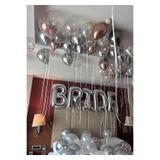 Çemrek Süs Parti Rose Gümüş Beyaz Bride Balon Seti 25 Parça
