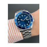 ÇENÇEN Erkek Kol Saati Çift Renk 45. Mm Lacivert Kadran Dönen Bezel Tasarım