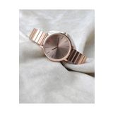 ÇENÇEN Yuvarlak Kasa Gümüş Kadran Rose Gold Kordon Kadın Kol Saati