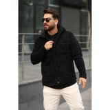 Cender Trend Moda Erkek Içi Yünlü Gömlek Pelüş Moda Ceket Tarzı Düğmeli - 5-Siyah