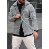 Cender Trend Moda Erkek Içi Yünlü Gömlek Pelüş Moda Ceket Tarzı Düğmeli - Füme