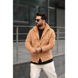 Cender Trend Moda Erkek Içi Yünlü Gömlek Pelüş Moda Ceket Tarzı Düğmeli - S - 322-Kahverengi